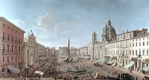Antonio Joli,La Place Navone (1720-1770, date indéterminée)